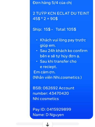 NADINE THAI – ĐƠN HÀNG 5/4 + 6/4