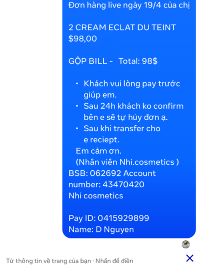 Nadine Thai – ĐƠN HÀNG LIVE 19/4