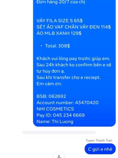 YEN NHI ĐƠN HÀNG 20/7