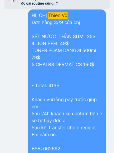 THIEN VO đơn hàng 3/9